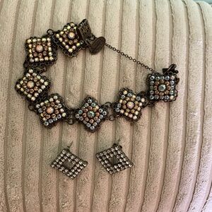 Exquisite Kenny Ma AB Crystal Bracelet and Earring Set